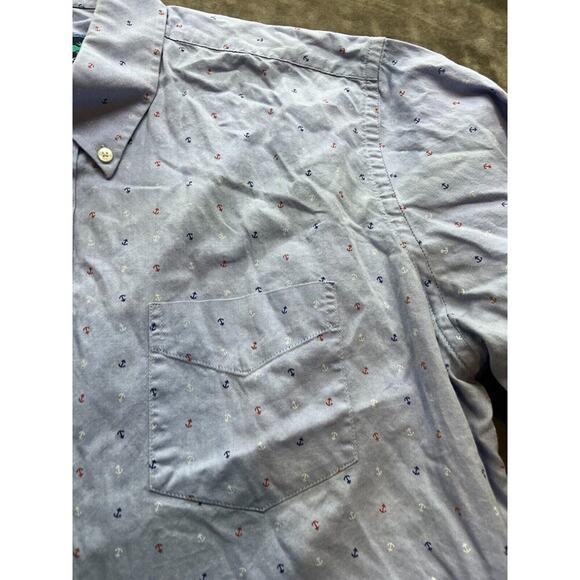 Charleston Threads Button Shirt XL Blue Sailboat Anchor Cuff - Picture 3 of 7